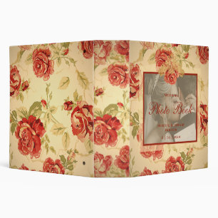 Rust floral yellow retro antique customizable binder