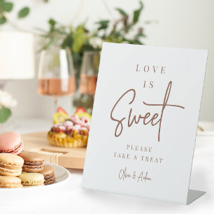 Rust   Handwritten Script Wedding Dessert Table Pedestal Sign