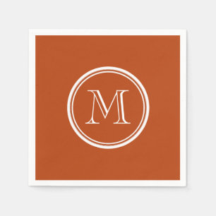 Rust High End Coloured Monogram Initial Napkin