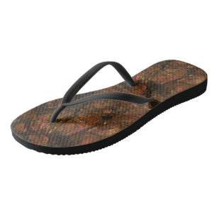Rust Marble Abstract Flip Flops