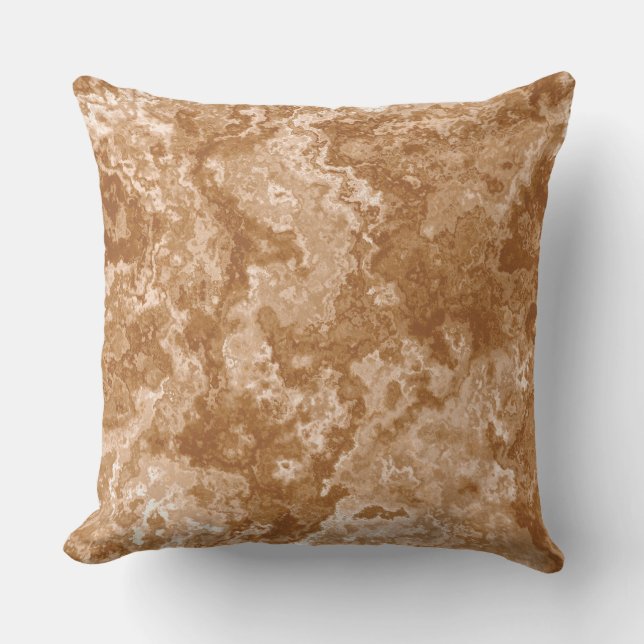 Rust Marble abstract Throw Pillow (Front)