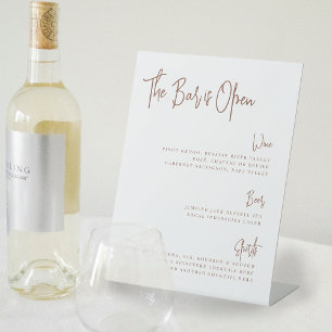 Rust   Modern Handwritten Script Bar Menu Pedestal Sign