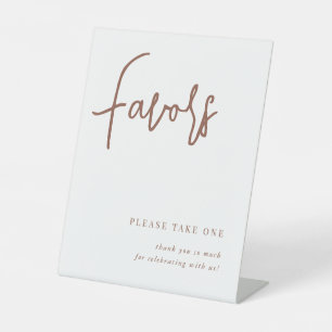 Rust Modern Handwritten Script Wedding Favours Pedestal Sign