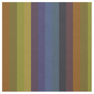 Rust, Mustard & Indigo Retro Stripes Fabric