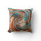Rust N Blue Abstract Art Throw Pillow