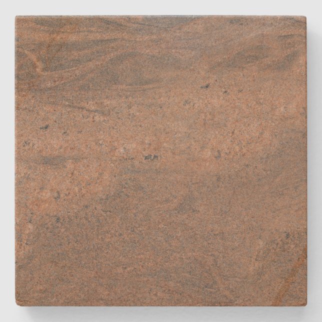 Rust n Grey Marbled Spotted Square Stone Coaster (Front)