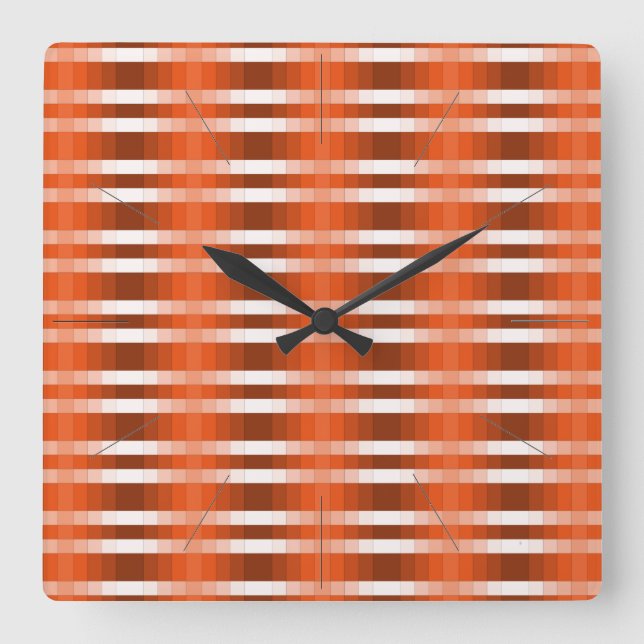 Rust Orange 3D Colour Design Wall Clock 11a (Front)