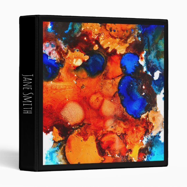 Rust orange abstract art ink binder (Front/Spine)