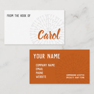 Rust Orange Crochet Chart Business Card