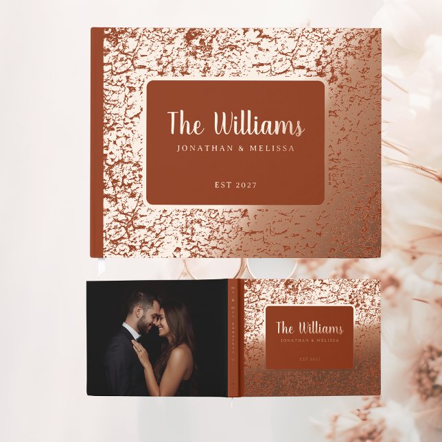 Rust Orange Foil Guest Book Photo Guestbook Unique (Creator Uploaded)