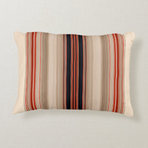 Rust Orange Modern Stripes Accent Pillow