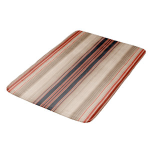 Rust Orange Modern Stripes   Bath Mat