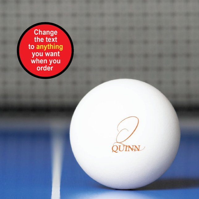 Rust Orange Monogrammed Ping Pong Paddle Ping Pong Ball (Creator Uploaded)