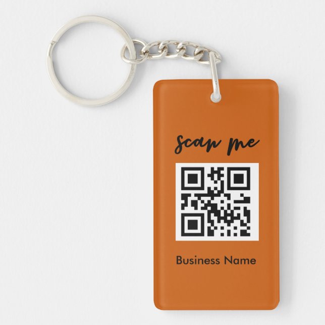 Rust Orange QR Code Carte de visite Votre logo (Devant)