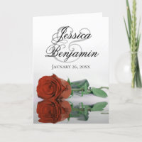 Rust Orange Rose Elegant Romantic Photo Wedding