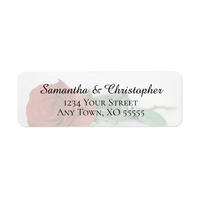 Rust Orange Rose Elegant Wedding Return Address (Front)