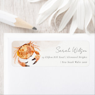 Rust Orange Sand Coastal Crab Nautical Address