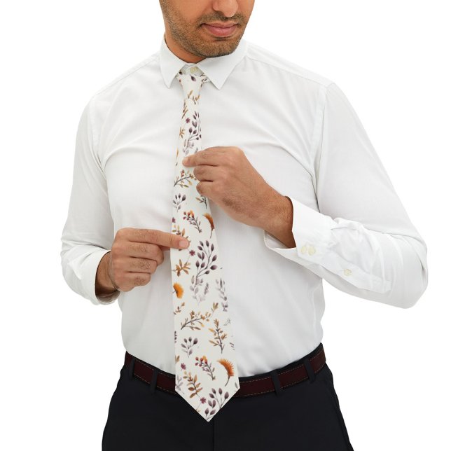 Rust Orange Terracotta And Cream Wedding Tie (Creator Uploaded)