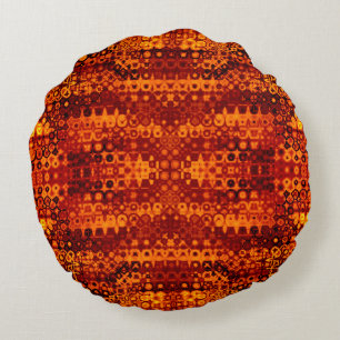 Rust orange throw round pillows pattern.