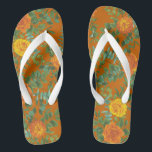 Rust Orange Wedding Vintage Floral Flip Flops<br><div class="desc">Beautiful rust orange wedding invitations and decor with classic vintage roses and peony florals!  An elegant sophisticated look that is great for a spring,  summer or fall wedding or event!</div>