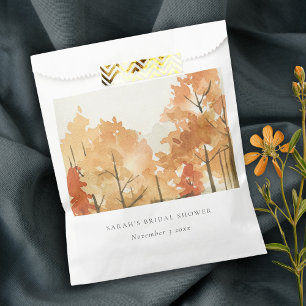 Rust Orange Yellow Autumn Fall Tree Bridal Shower Favour Bag