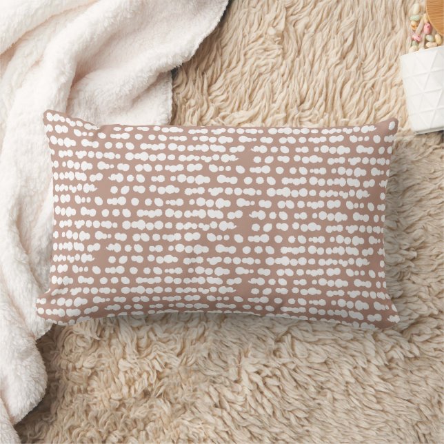 Rust Organic Dots Markmaking Pattern Lumbar Pillow (Blanket)