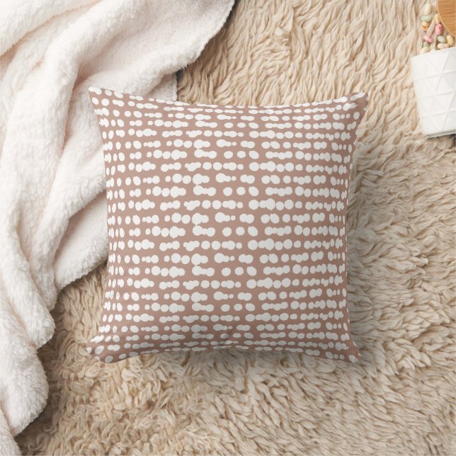 Rust Organic Dots Markmaking Pattern Throw Pillow (Blanket)