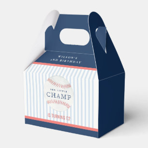 Rust Our Little Champ Baseball Any Age Birthday Favor Box