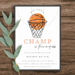 Rust Our Little Champ Basketball Any Age Birthday Invitation<br><div class="desc">For any further customisation or any other matching items,  please feel free to contact me at yellowfebstudio@gmail.com</div>