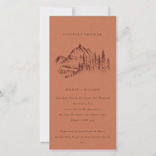 Rust Pine Mountain Sketch Couples Shower Invite