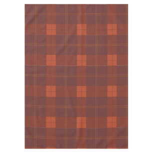 Rust Red and Orange Plaid Pattern Tablecloth