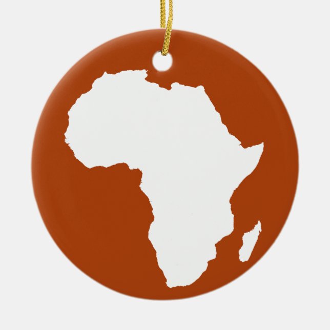 Rust Red Audacious Africa Ceramic Ornament (Front)