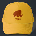 Rust Red Cartoon Woolly Mammoth Personalized Trucker Hat<br><div class="desc">Create a personalized gift featuring a cute ice age animal. This baseball cap or trucker's hat features a cartoon style illustration of a woolly mammoth in a rust red colour and is ready to be personalized with a name or other text.</div>