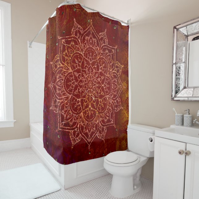 Rust Red Mandala Gold Glam Modern Chic (In Situ)