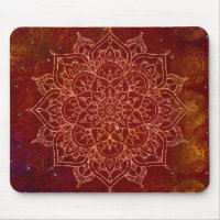 Rust Red Mandala Gold Glam Modern Chic