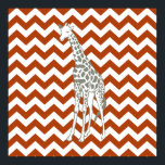 Rust Red Safari Chevron with Pop Art Giraffe Poster<br><div class="desc">Mod Chevron pattern in Emporio Moffa's Safari Moods colour palette,  with pop art giraffe on one side.</div>