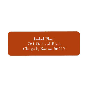Rust Red Simple Plain Return Address Labels