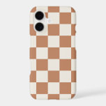 Rust Retro Check<br><div class="desc">Show off your style with this custom iPhone case featuring a trendy rust orange and cream checkerboard print — the perfect blend of retro and modern design. Use the easy design tools to personalize it with your name, monogram, or any custom text, or even add your own photos for a...</div>