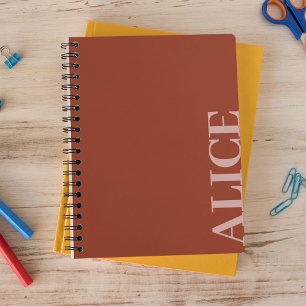 Rust Simple Text Style Custom Name Notebook