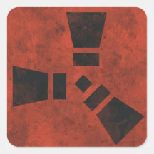 RUST Symbol Black on Dirty Red 