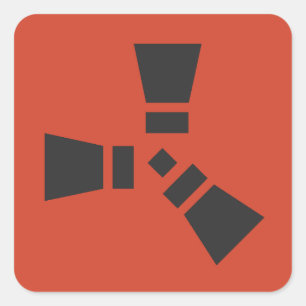 RUST Symbol Black on Red Square Sticker