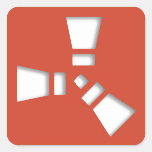 RUST Symbol Red on Clear Shadowed Square Sticker