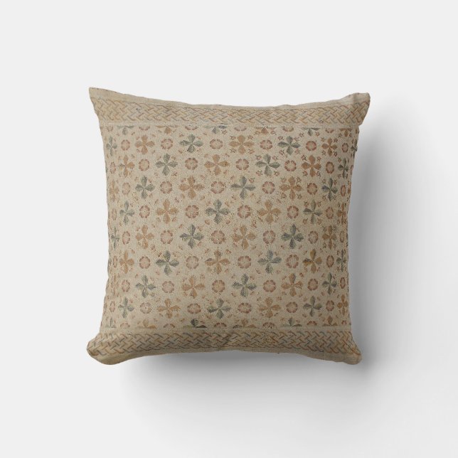 Rust, Teal and Tan Tile Pillow (Front)