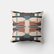 Rust Teal Charcoal Beige Southwest Look Abstract