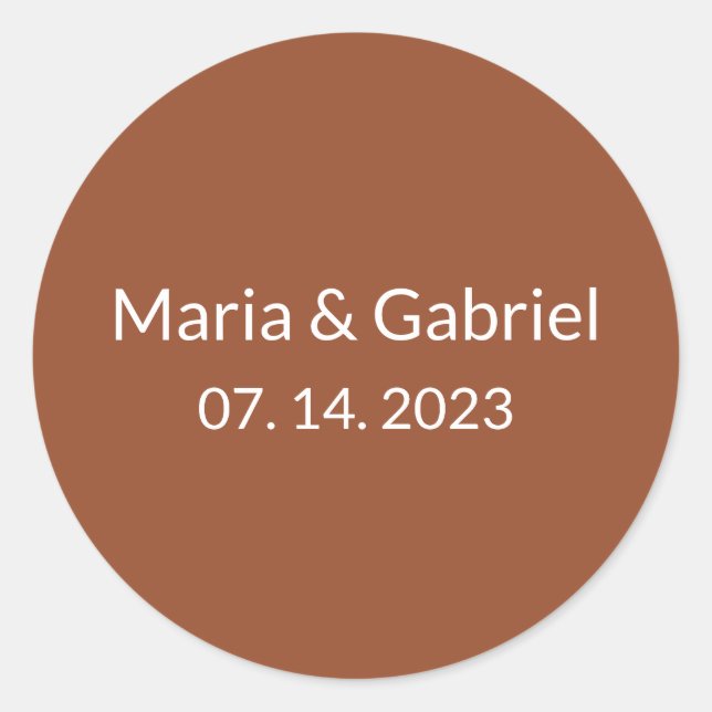 Rust terracotta minimalist Typography Simple Classic Round Sticker (Front)