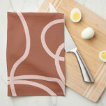 Rust Terracotta Modern Minimal Line Brush Strokes Kitchen Towel<br><div class="desc">Mid Century Modern Abstract Brush Strokes – Minimal Line – Rust / Earth Tones Terracotta.</div>