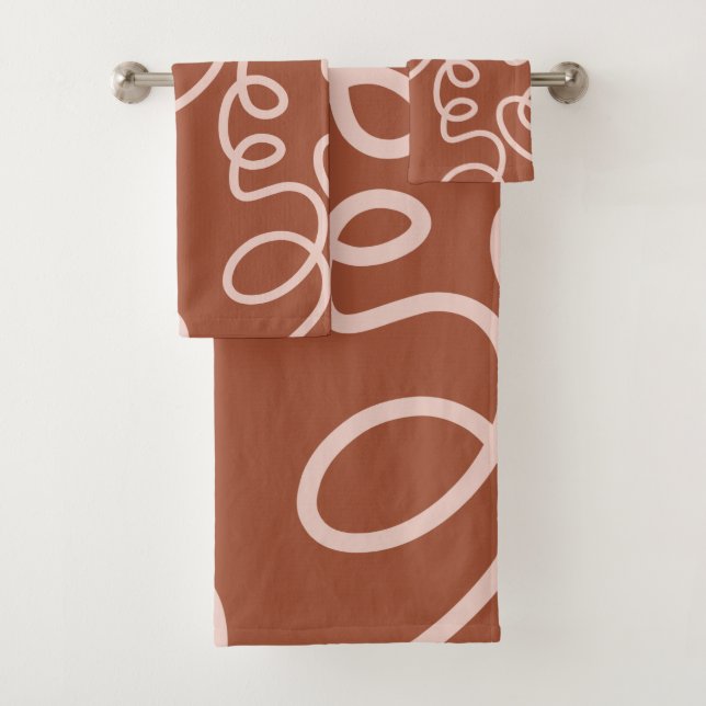 Rust Terracotta Moderne Ligne minimes Brush Stroke (En situation)
