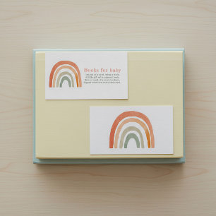 Rust terracotta rainbow books for baby card