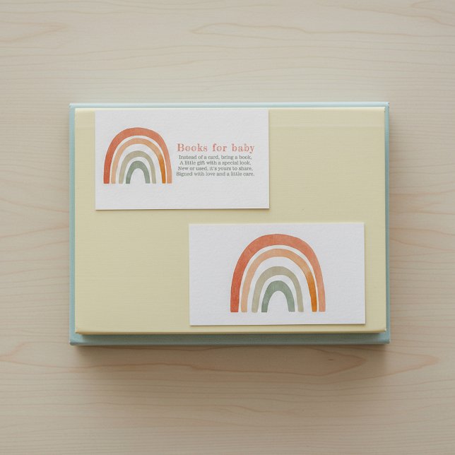 Rust terracotta rainbow books for baby card (Rusty terracotta rainbow books for baby card)