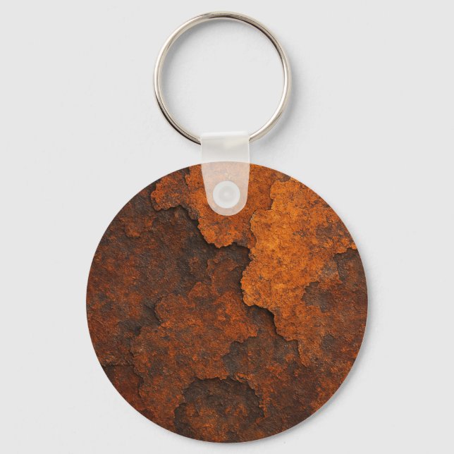 Rust Texture Grunge Background Metal Design Keychain (Front)